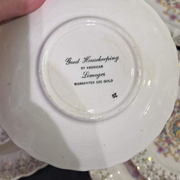 American Limoges Good Housekeeping warranted 22K gold 8 piece set floral pattern - Picture 3 of 6